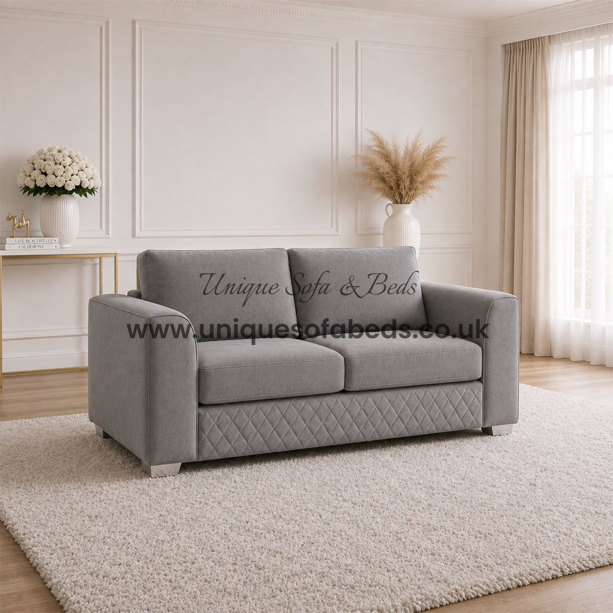 Victoria 2 Seater Sofa – Modern Quilted Velvet Sofa