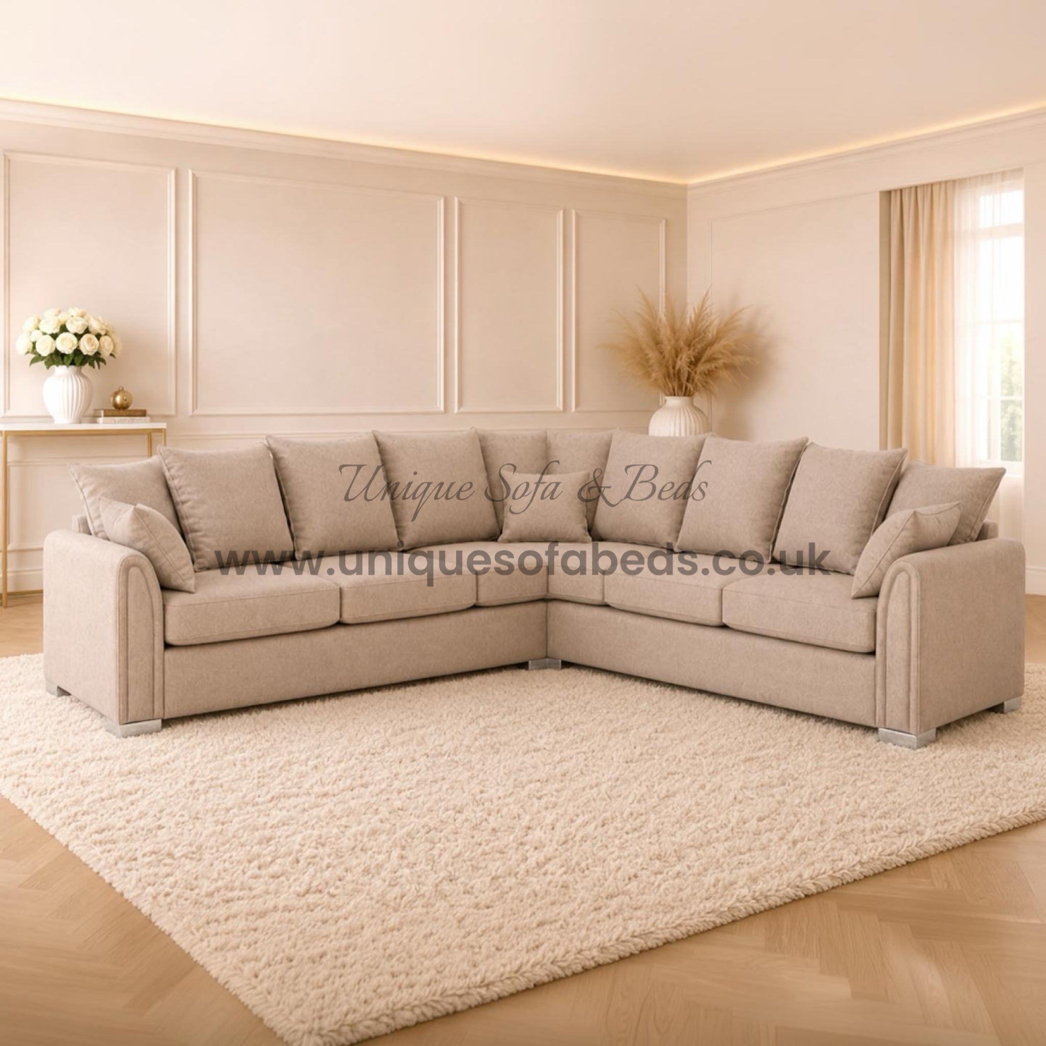 Windsor Corner Sofa – Luxury Scatter Back Fabric Corner Sofa