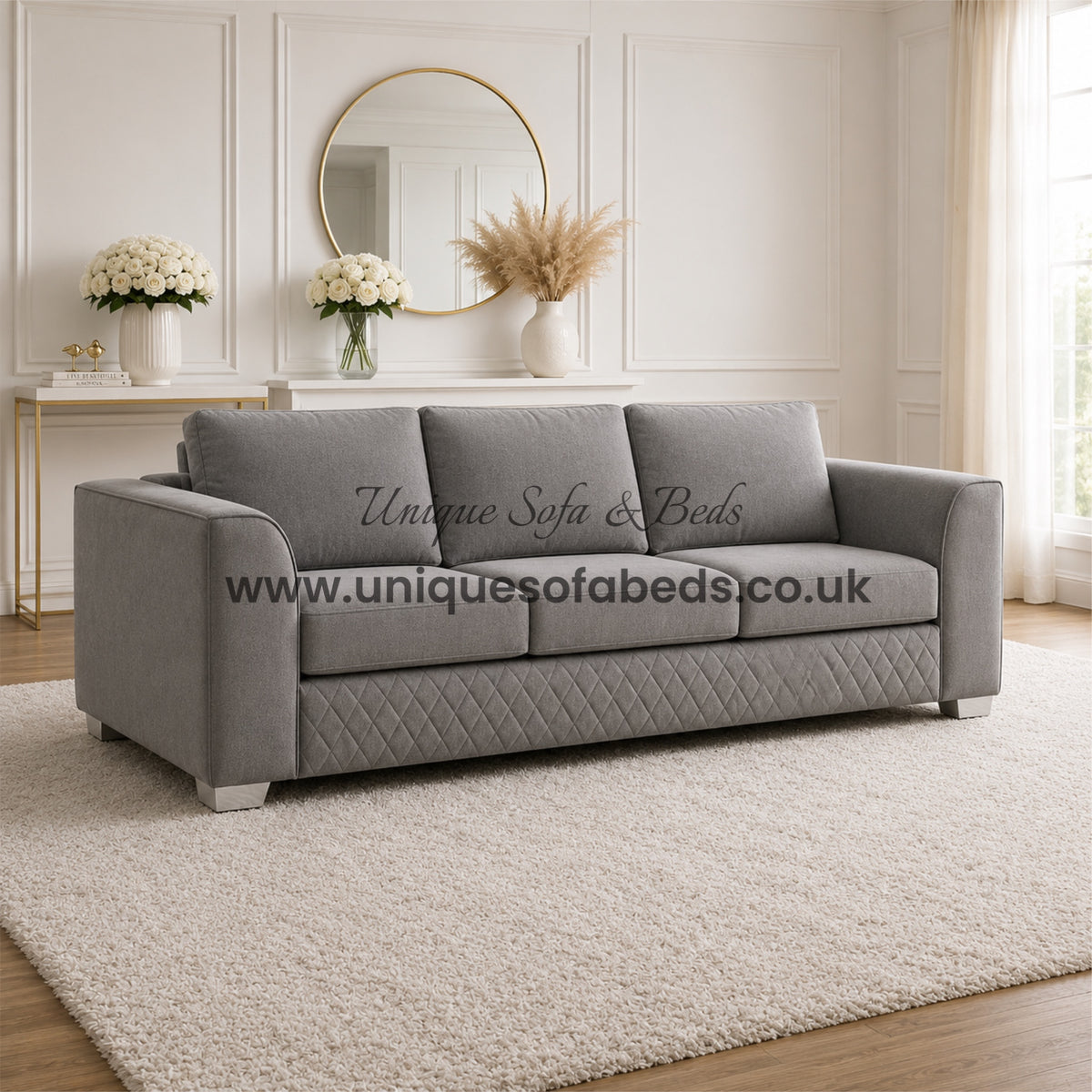 Victoria 3 + 2 + 1 Seater Sofa Set – Modern Quilted Velvet Sofa