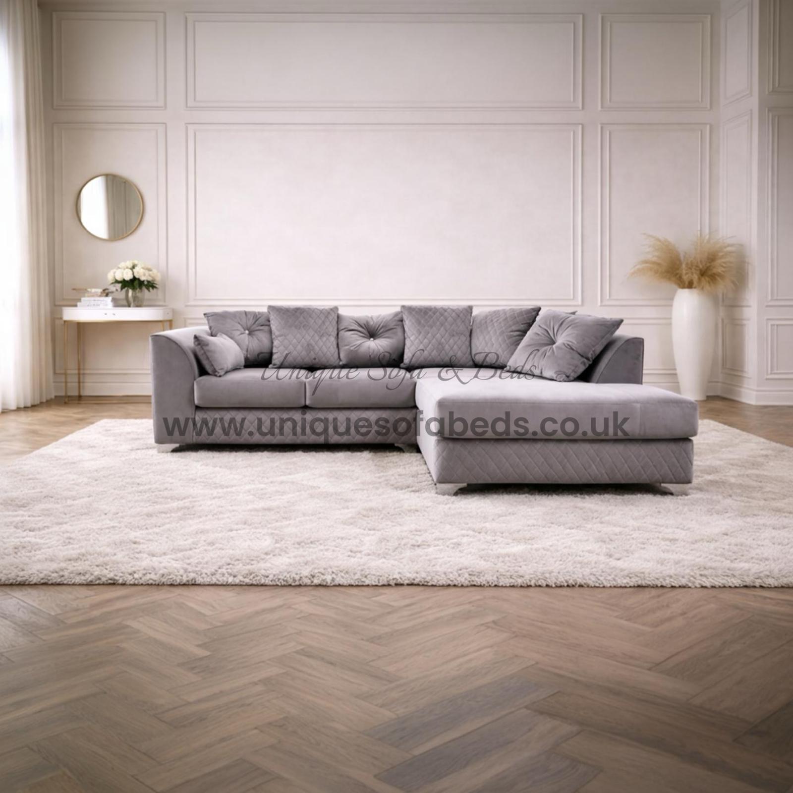 Victoria 3 + 2 + 1 Seater Sofa Set – Modern Quilted Velvet Sofa