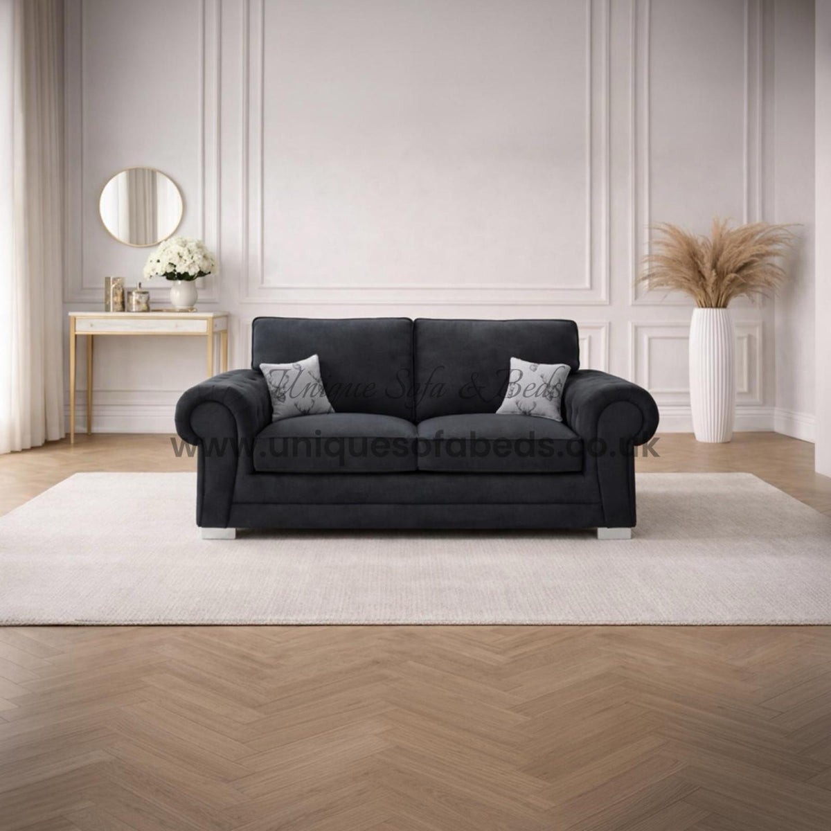 Verona 3 + 2 Seater Sofa Set – Rolled Arm Fabric Sofa