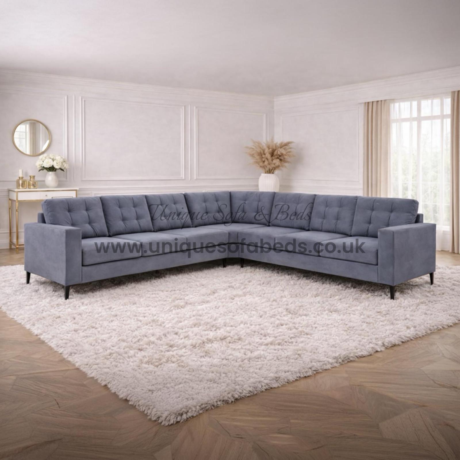 Midas 3+2+1 Sofa Set – Modern Fabric Sofas with Buttoned Back