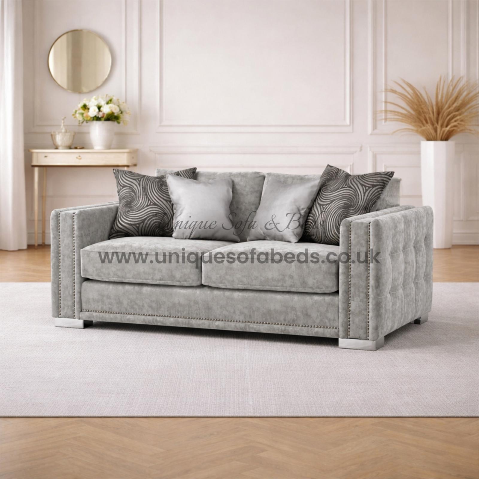Tuxedo 2 Seater Sofa – Luxury Fabric Sofa with Panelled Arms