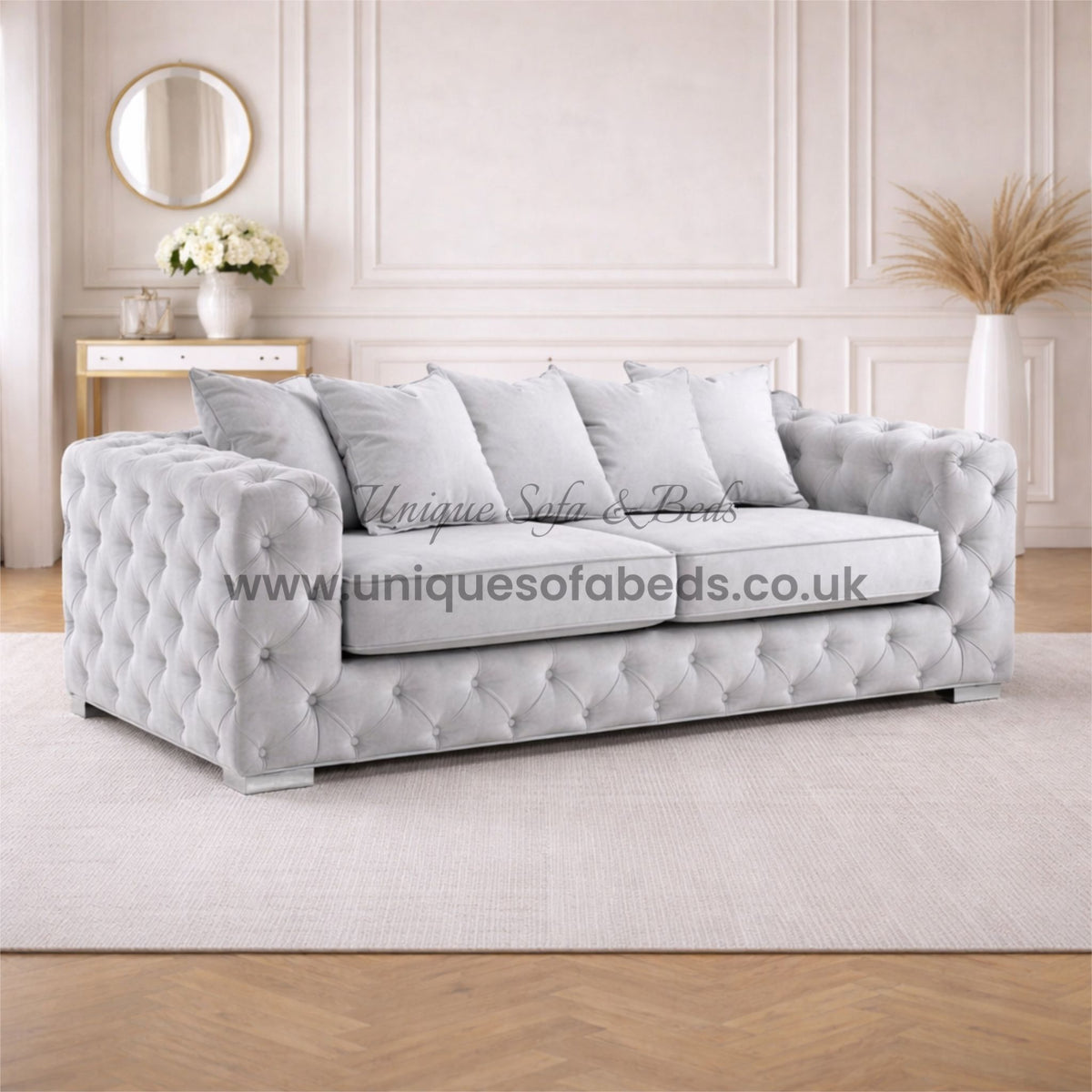 Milano Chesterfield 3 + 2 Seater Sofa Set – Luxury Buttoned Fabric