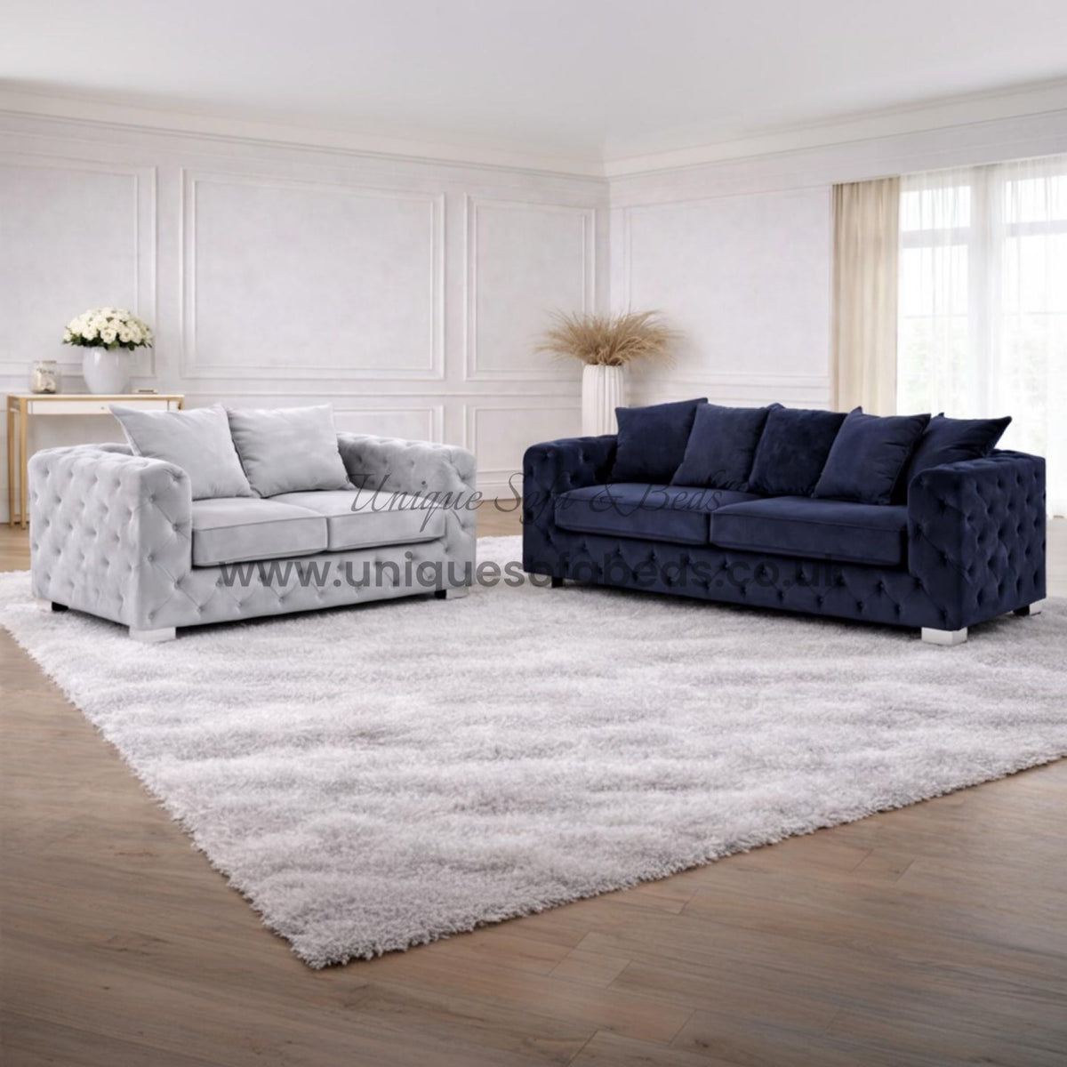 Milano Chesterfield Corner Sofa – Luxury Buttoned Fabric Sofa