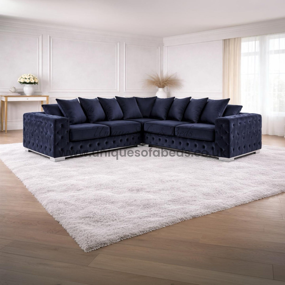 Milano Chesterfield Corner Sofa – Luxury Buttoned Fabric Sofa