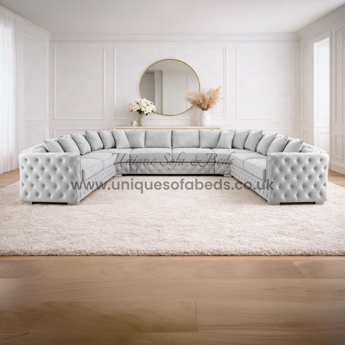 Milano Chesterfield 3 + 2 + 1 Sofa Set – Luxury Buttoned Fabric Suite