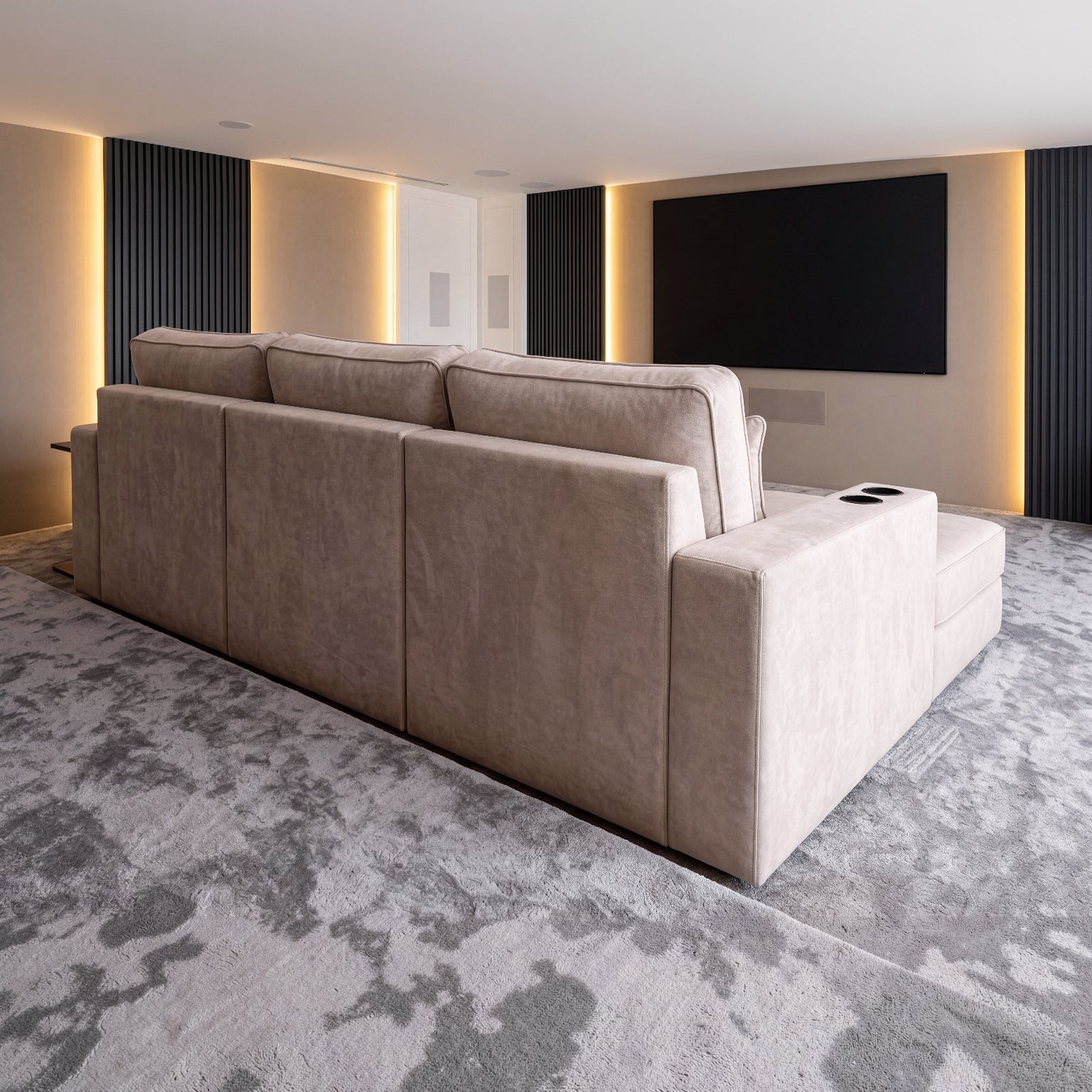 Charles Cinema Sofa – Luxury Deep Seat Home Cinema Sofa with Cup Holders