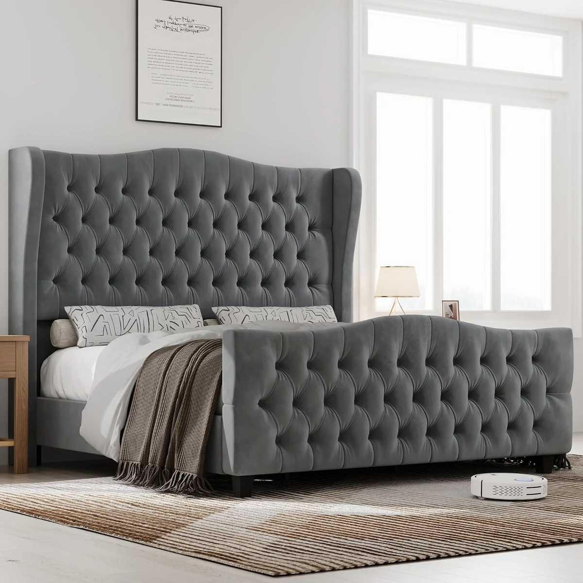 Royal Chesterfield Luxe Velvet Bed Frame with Storage option available