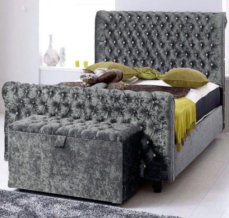 Amlafi Luxury Chesterfield Bed Frame with Storage option available