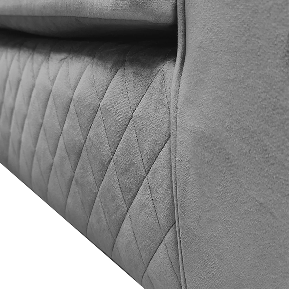 Victoria L Shape Chaise Sofa – Modern Quilted Velvet Sofa