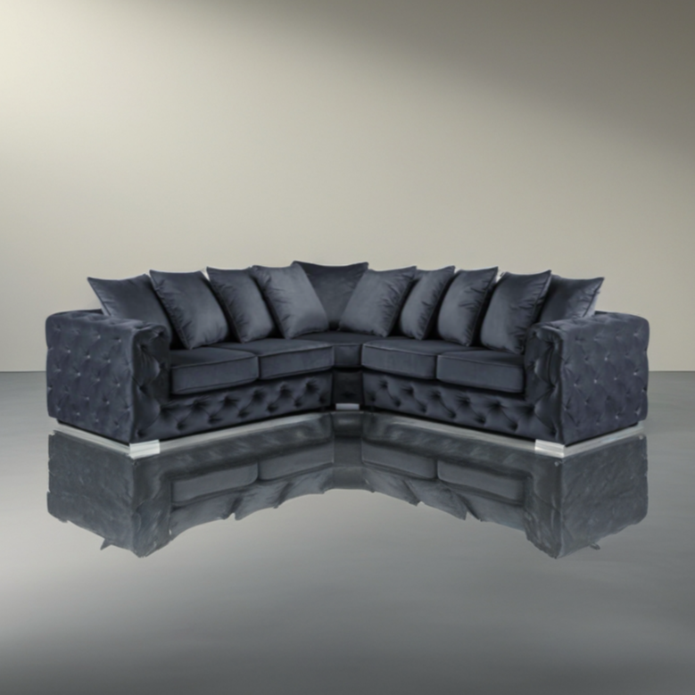 Luxe Chesterfield Large Corner Velvet Sofa