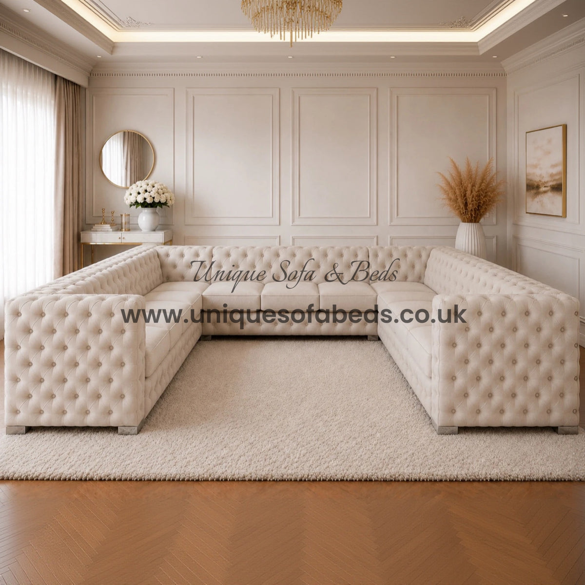 Jaguar Luxurious Chesterfield 3+2+1 Sofa Set – Luxury Buttoned Velvet Sofa