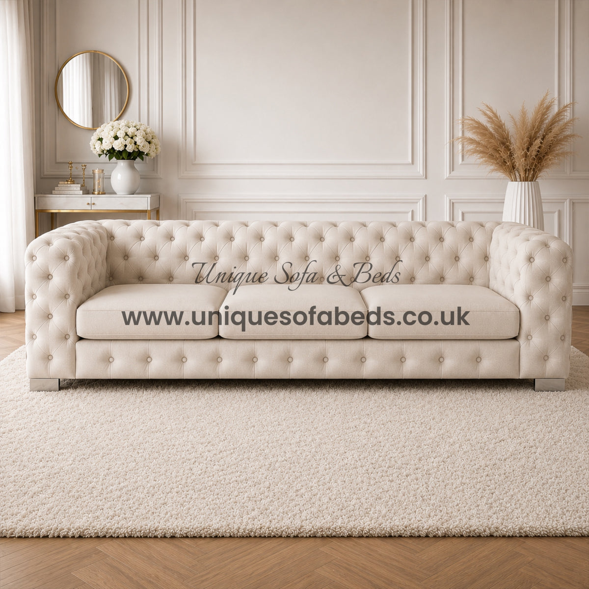 Jaguar Luxurious Chesterfield 3+2+1 Sofa Set – Luxury Buttoned Velvet Sofa