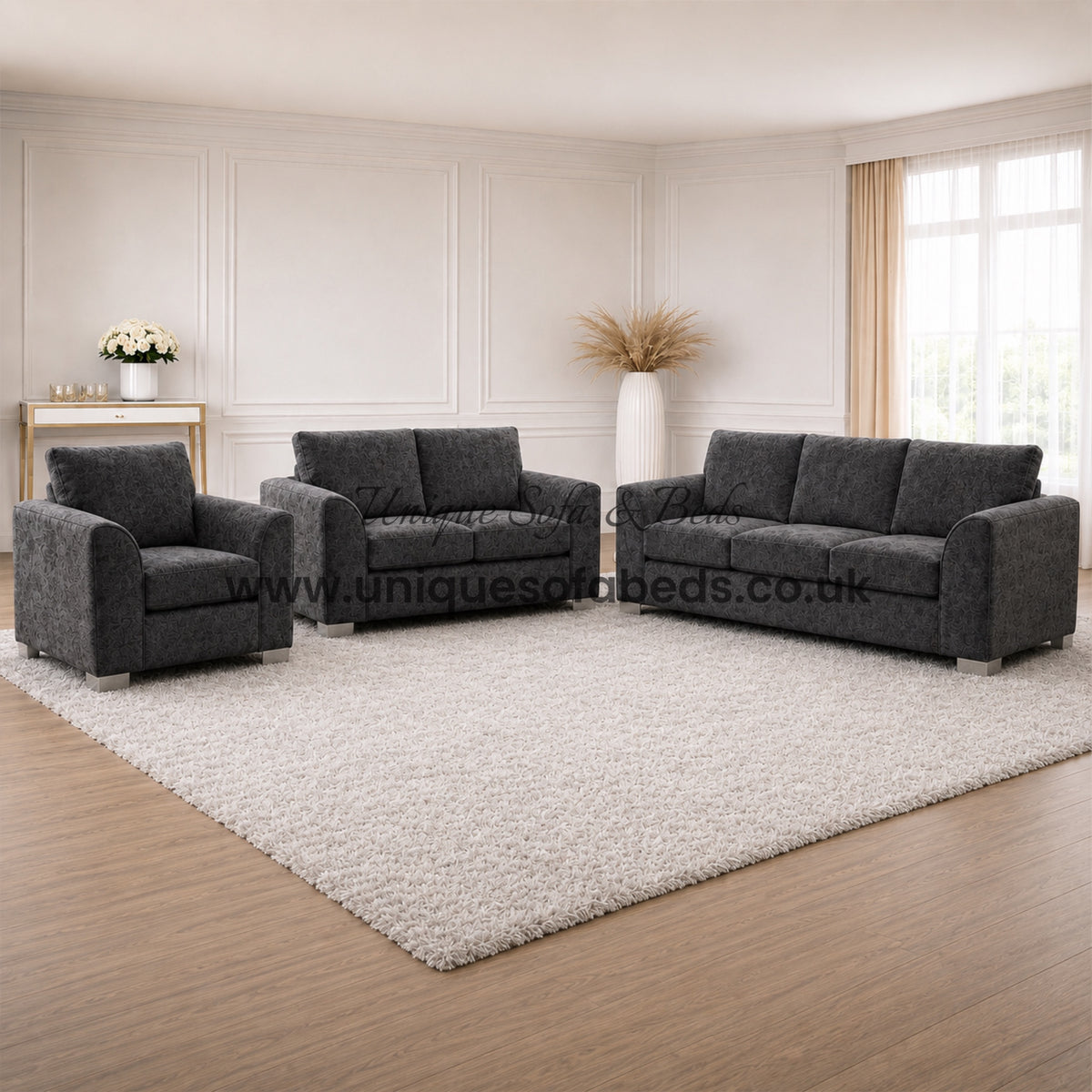 Dylan Modern Fabric 3+2 Seater Sofa Set – Deep Cushion Luxury Suite