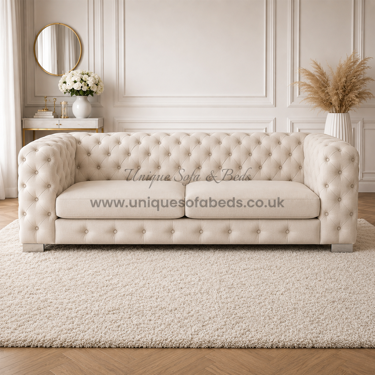 Jaguar Luxurious Chesterfield 3+2+1 Sofa Set – Luxury Buttoned Velvet Sofa