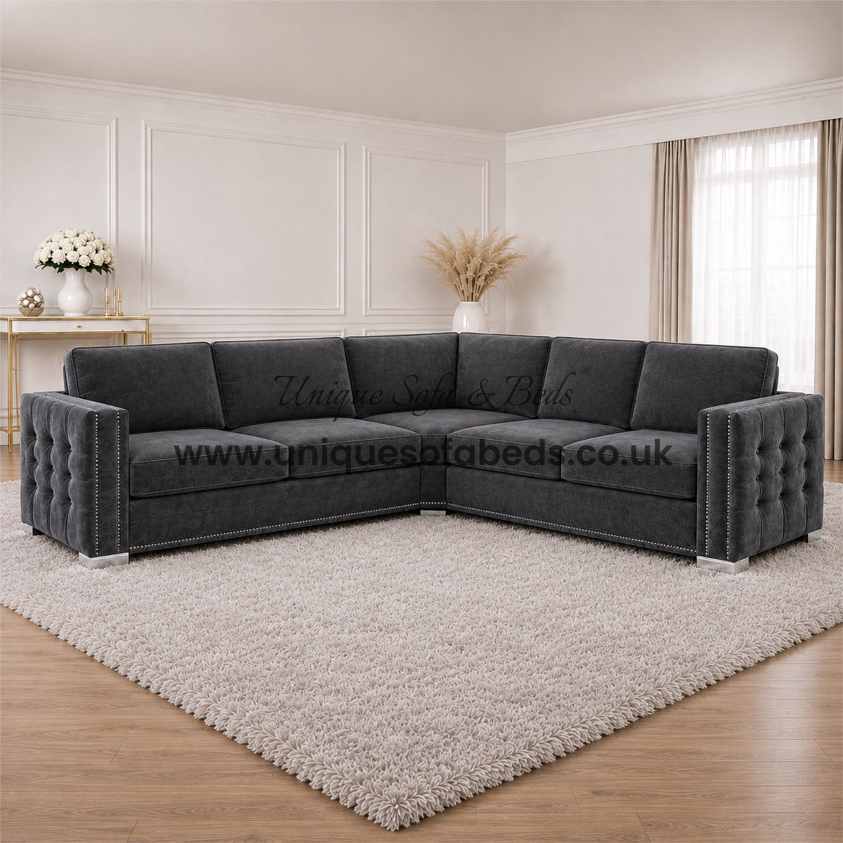 Tuxedo 3 + 2 + 1 Sofa Set – Luxury Fabric Sofa Suite