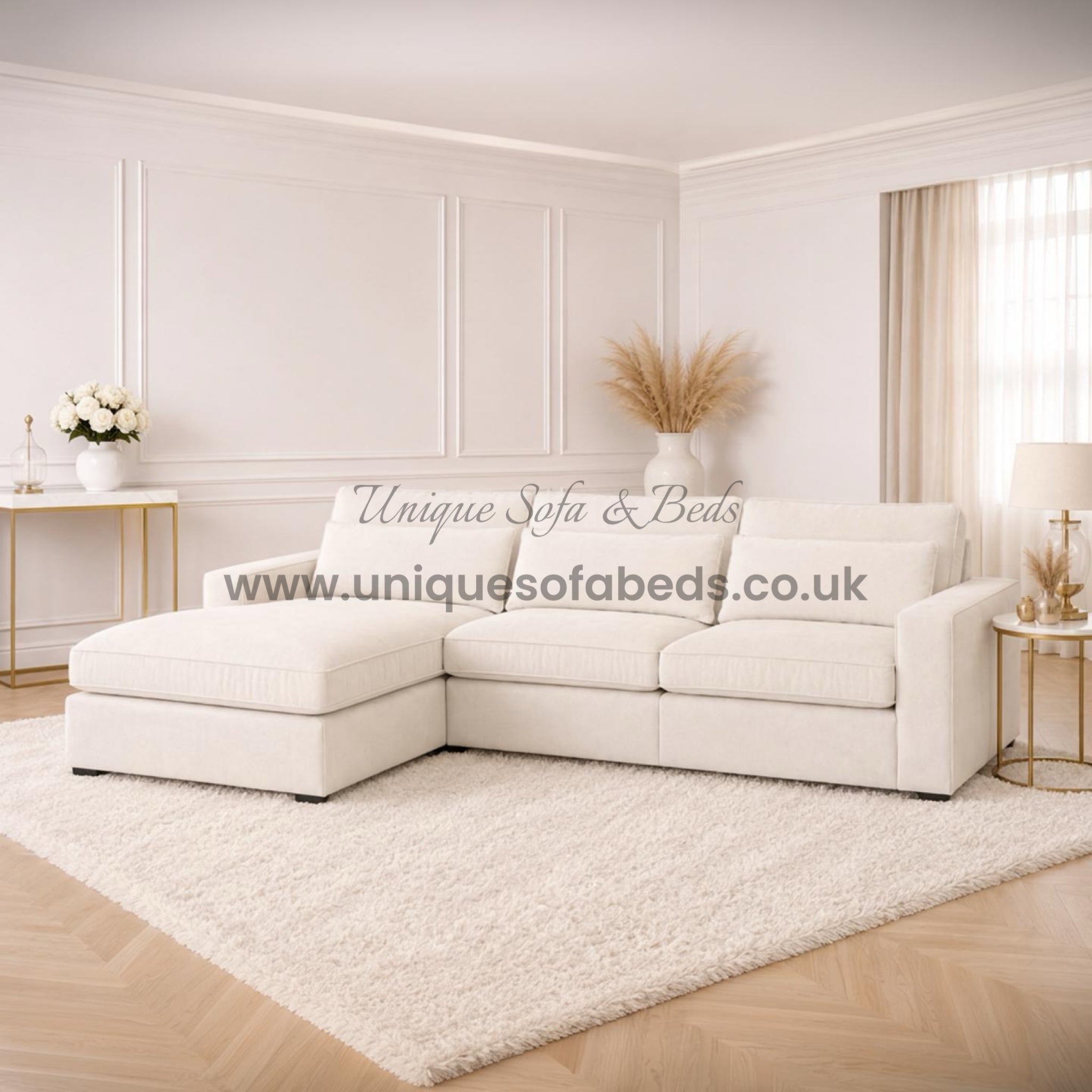 Kiana L Shape Chaise Sofa – Modern Luxury Fabric Chaise Sofa