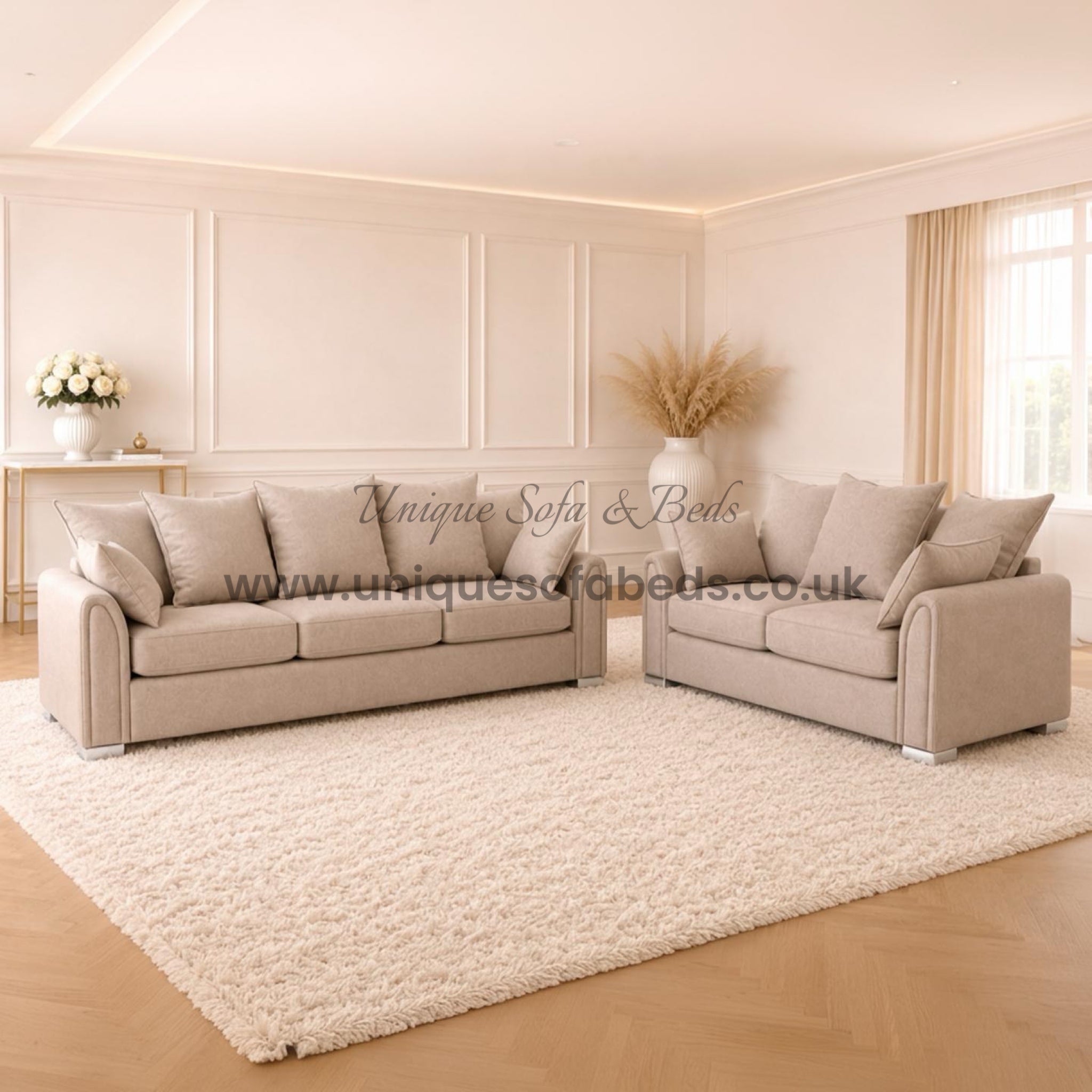 Windsor 3+2 Sofa Set – Luxury Scatter Back Fabric Sofa Suite