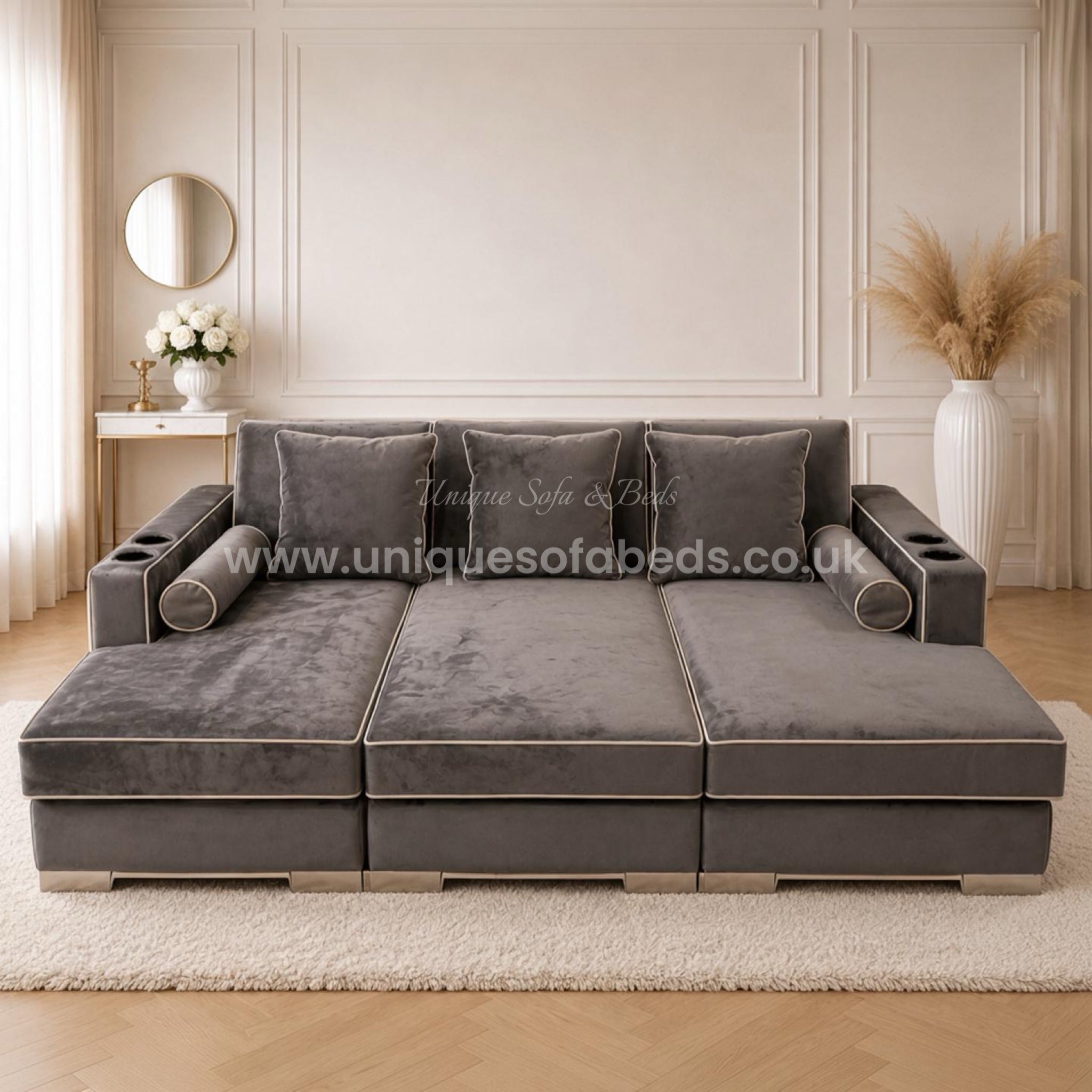 Zara Cinema Sofa – Luxury Deep Seat Home Cinema Sofa with Cup Holders