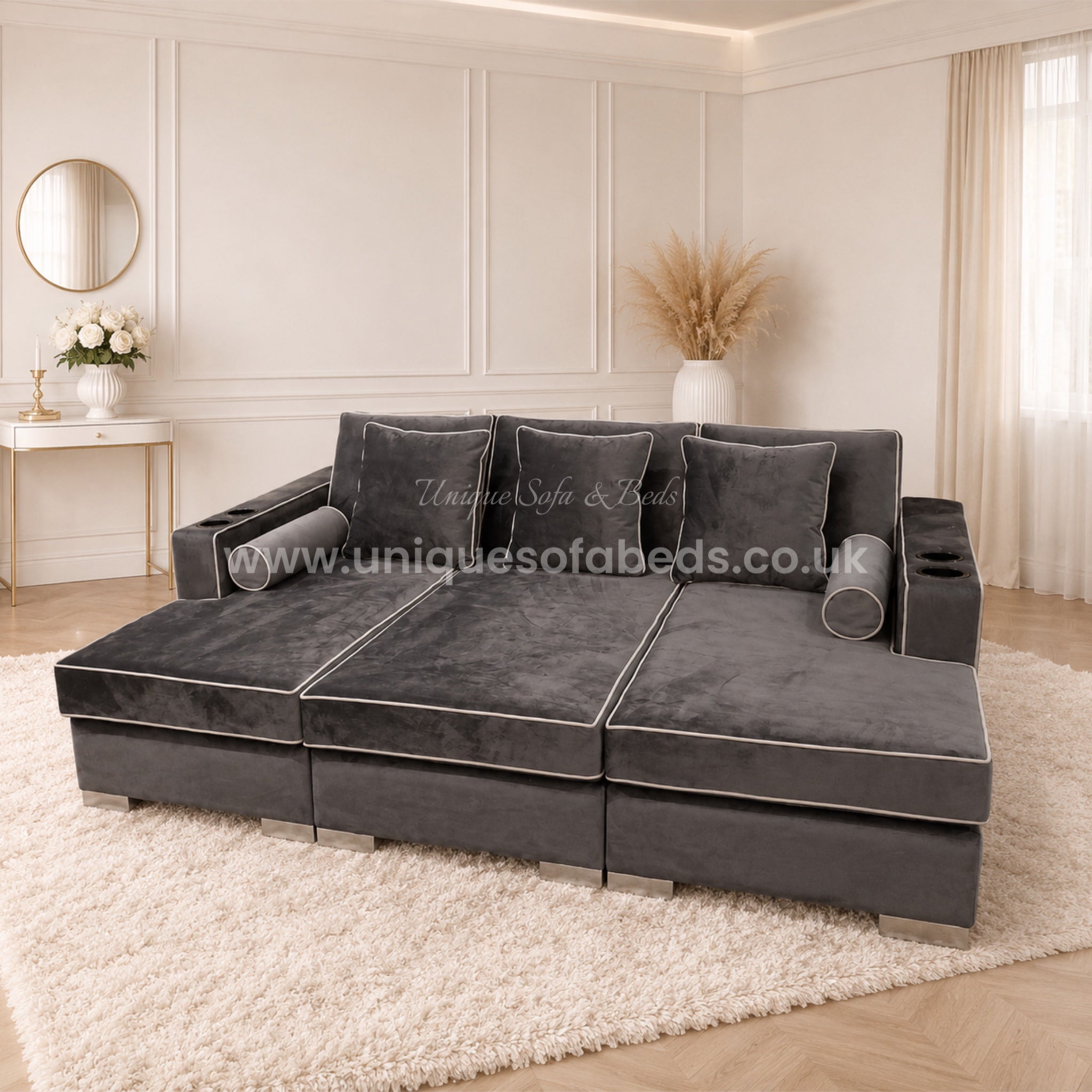 Zara Cinema Sofa – Luxury Deep Seat Home Cinema Sofa with Cup Holders