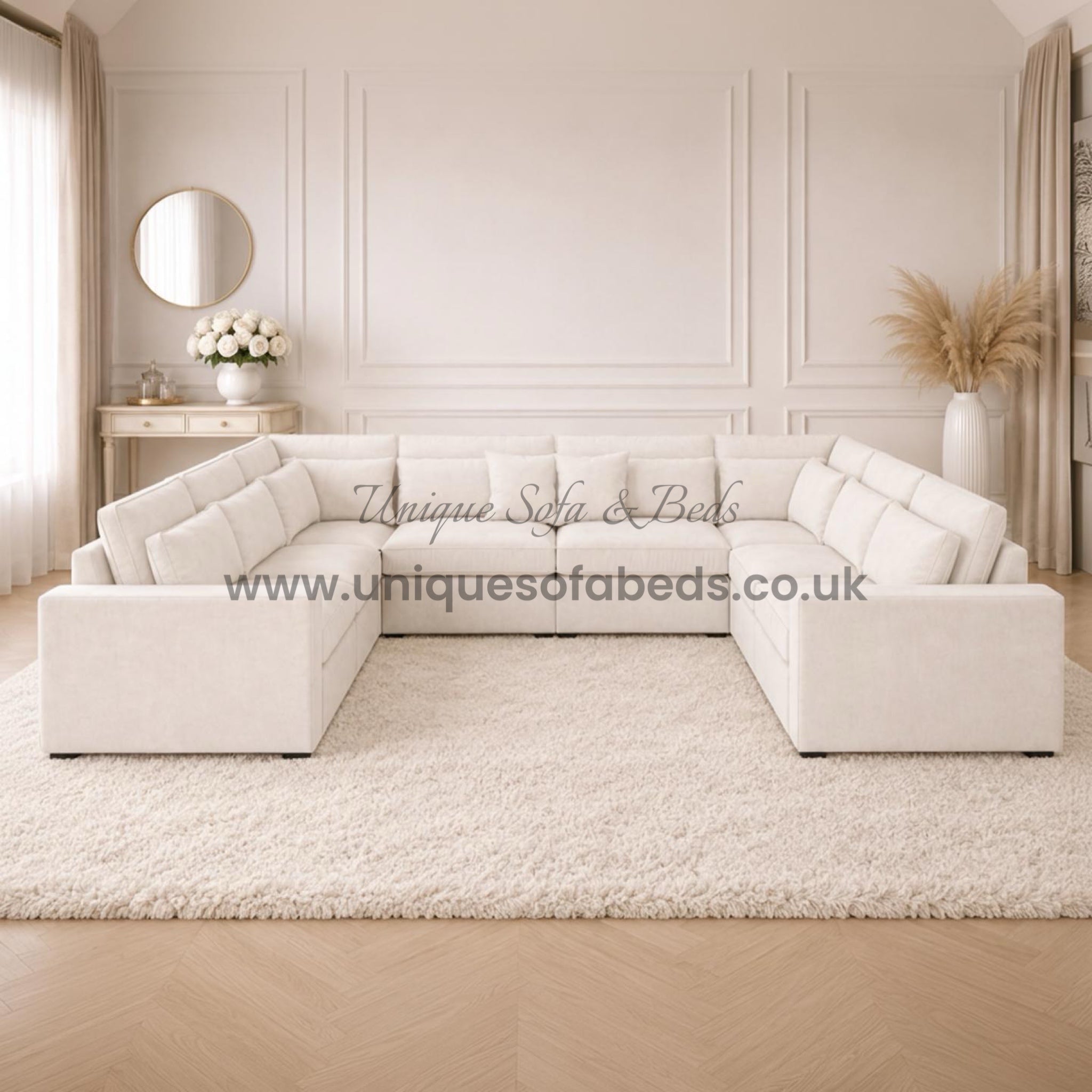 Kiana U Shape Sofa – Modern Luxury Fabric U Shape Sofa