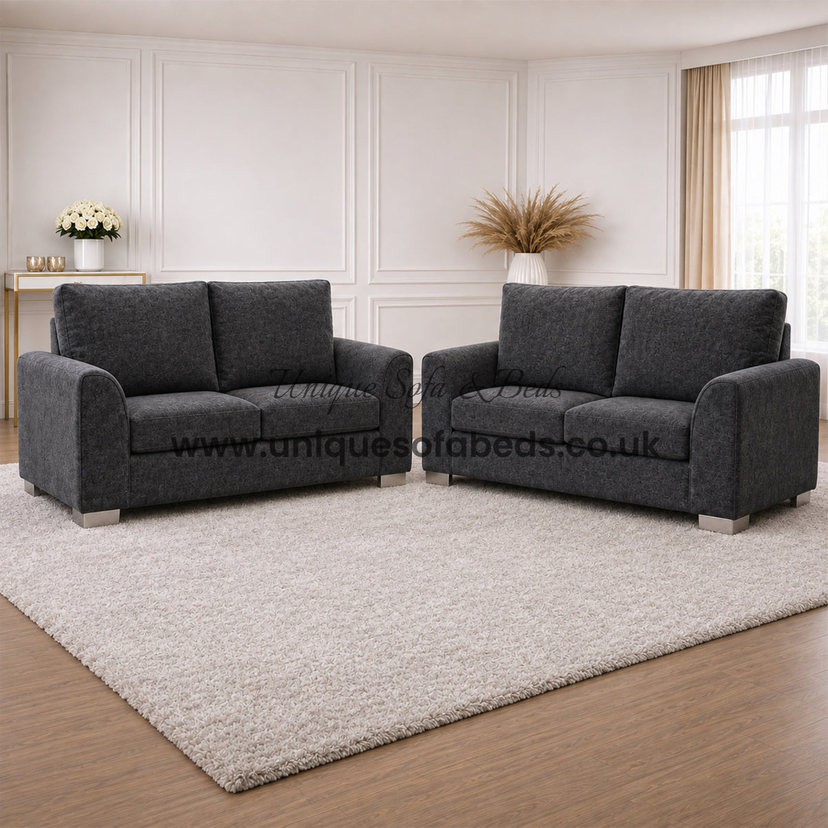 Dylan Modern Fabric 3+2 Seater Sofa Set – Deep Cushion Luxury Suite