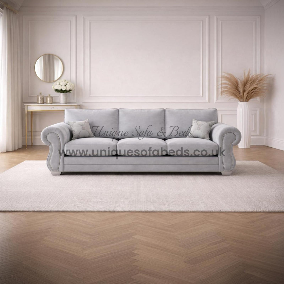 Verona 3 + 2 Seater Sofa Set – Rolled Arm Fabric Sofa