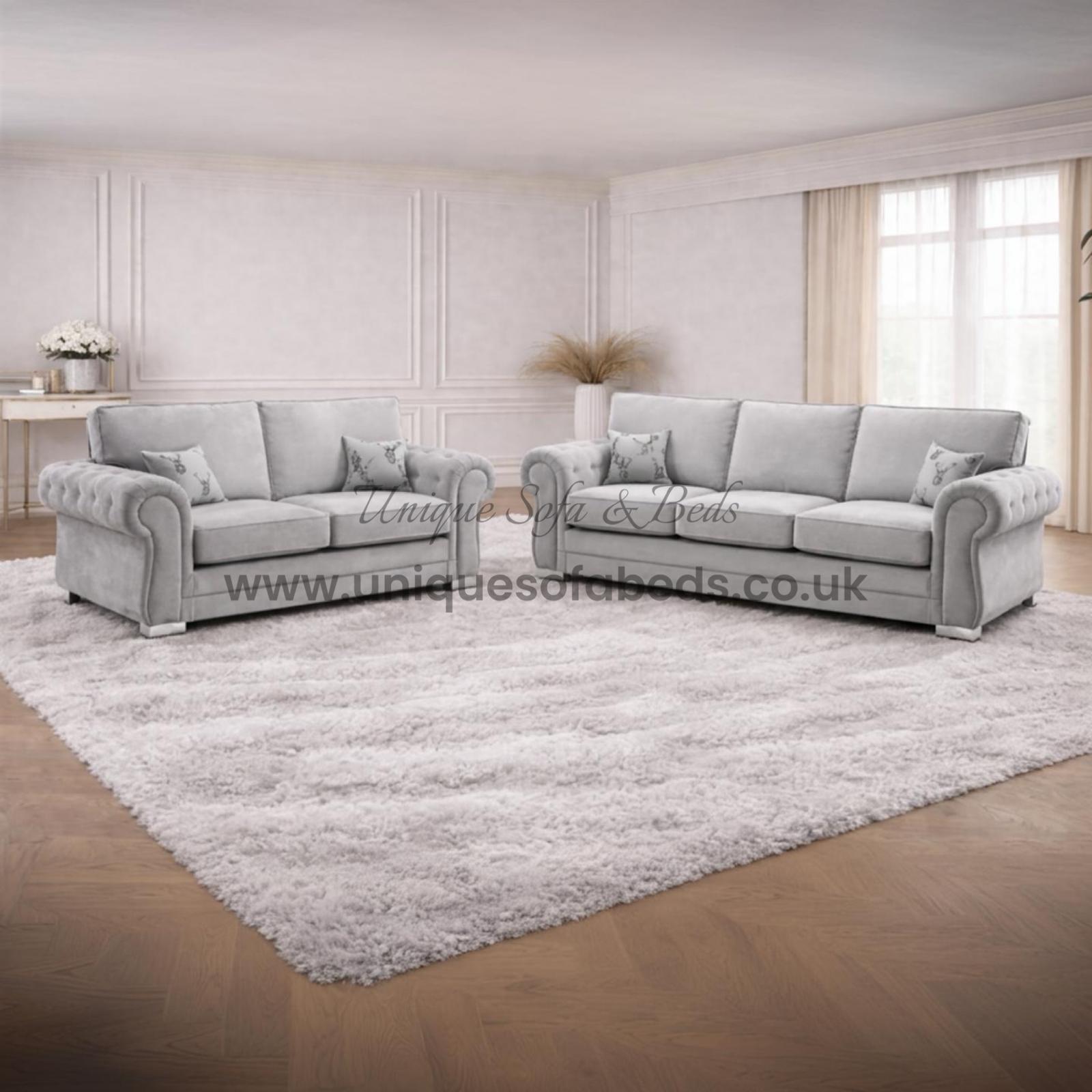 Verona Corner Sofa – Fabric Corner Couch with Rolled Arms