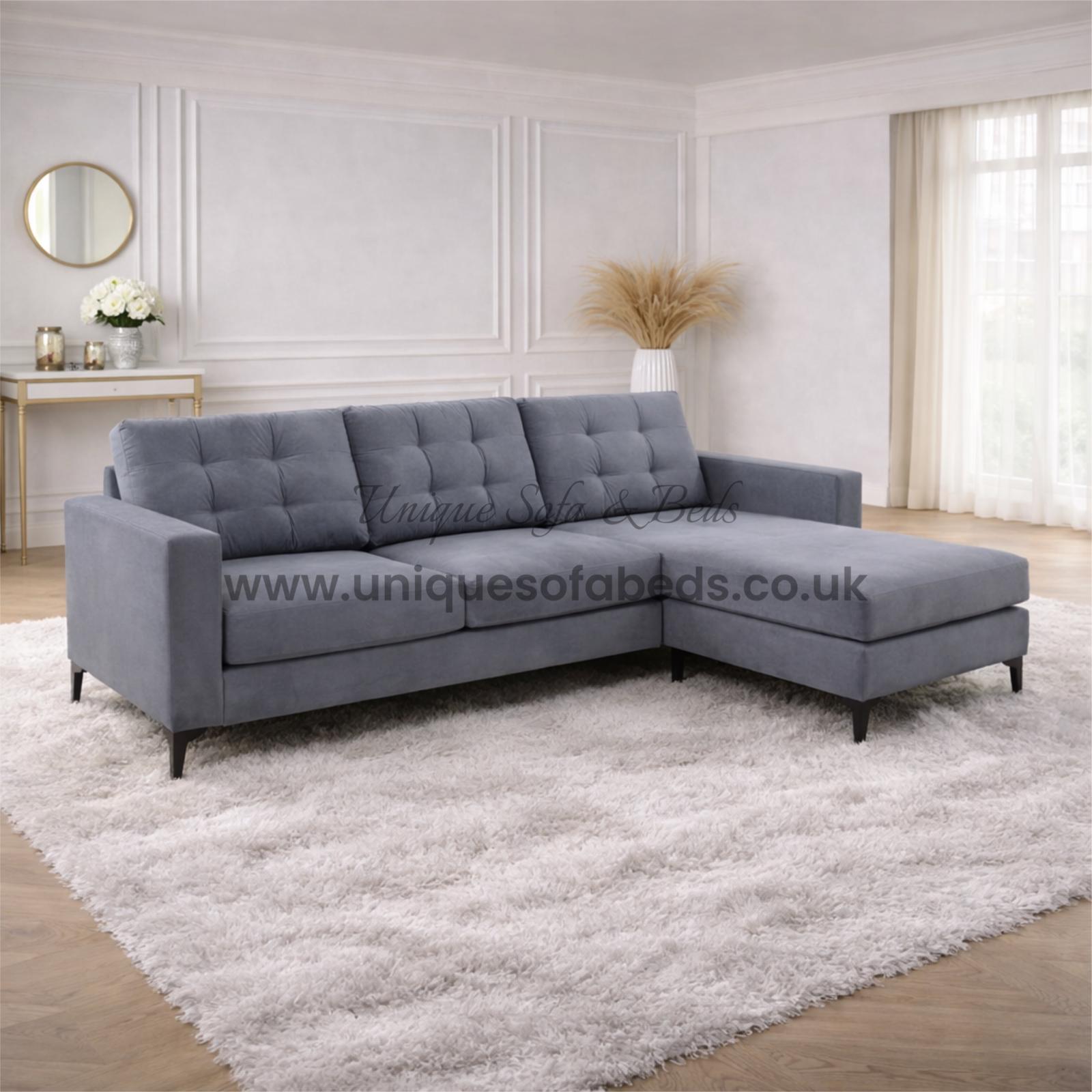 Midas 3+2+1 Sofa Set – Modern Fabric Sofas with Buttoned Back