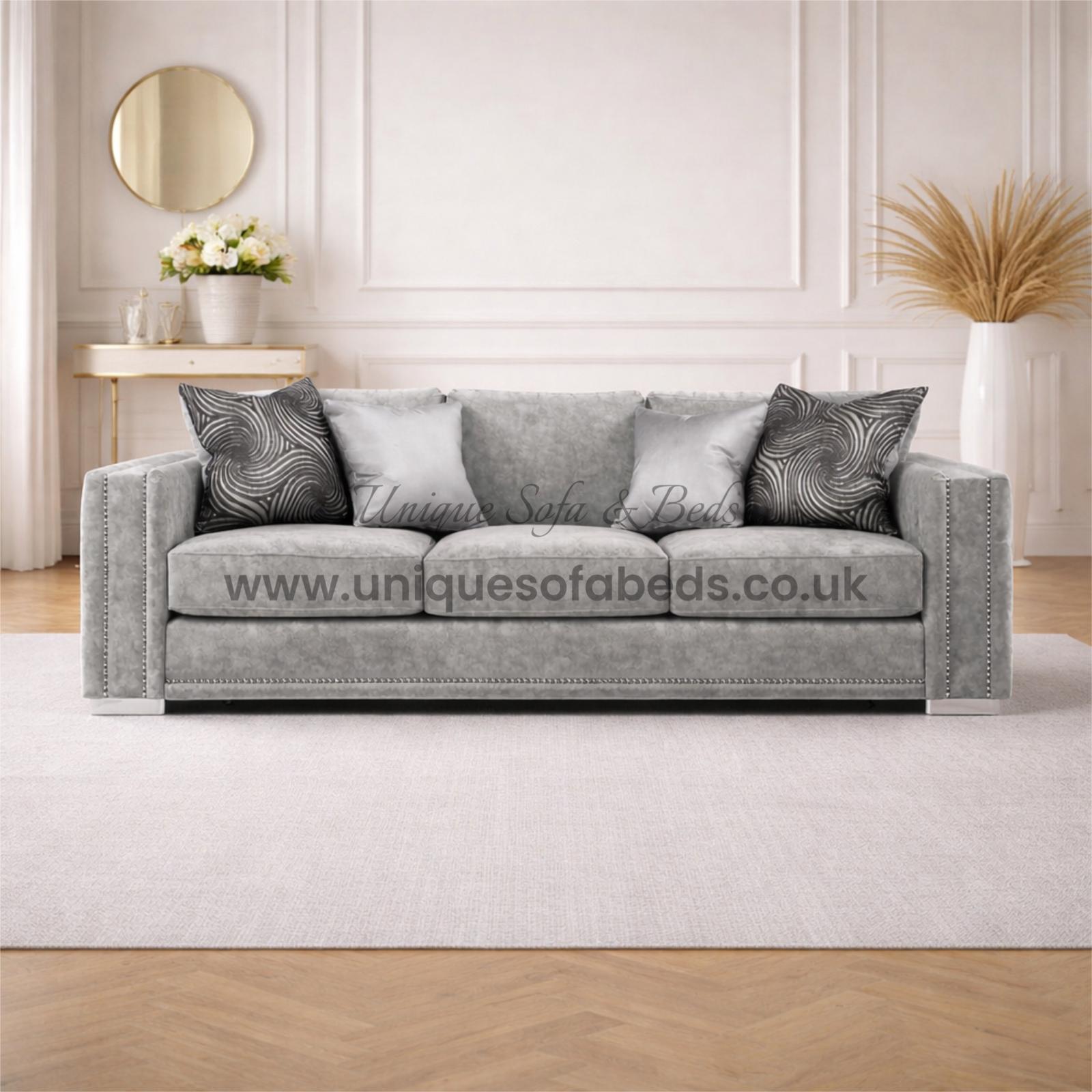 Tuxedo 3 Seater Sofa – Luxury Fabric Sofa with Panelled Arms