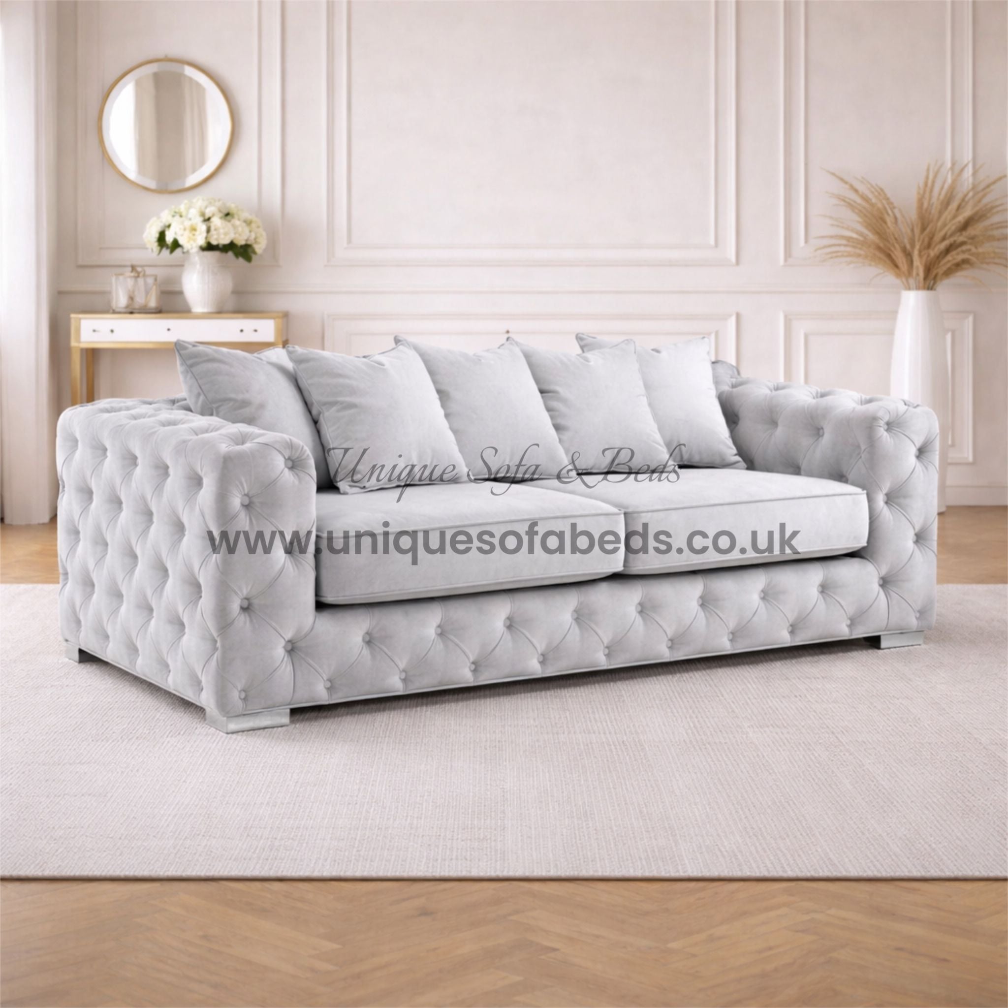 Milano Chesterfield 2 Seater Sofa – Luxury Buttoned Fabric Sofa