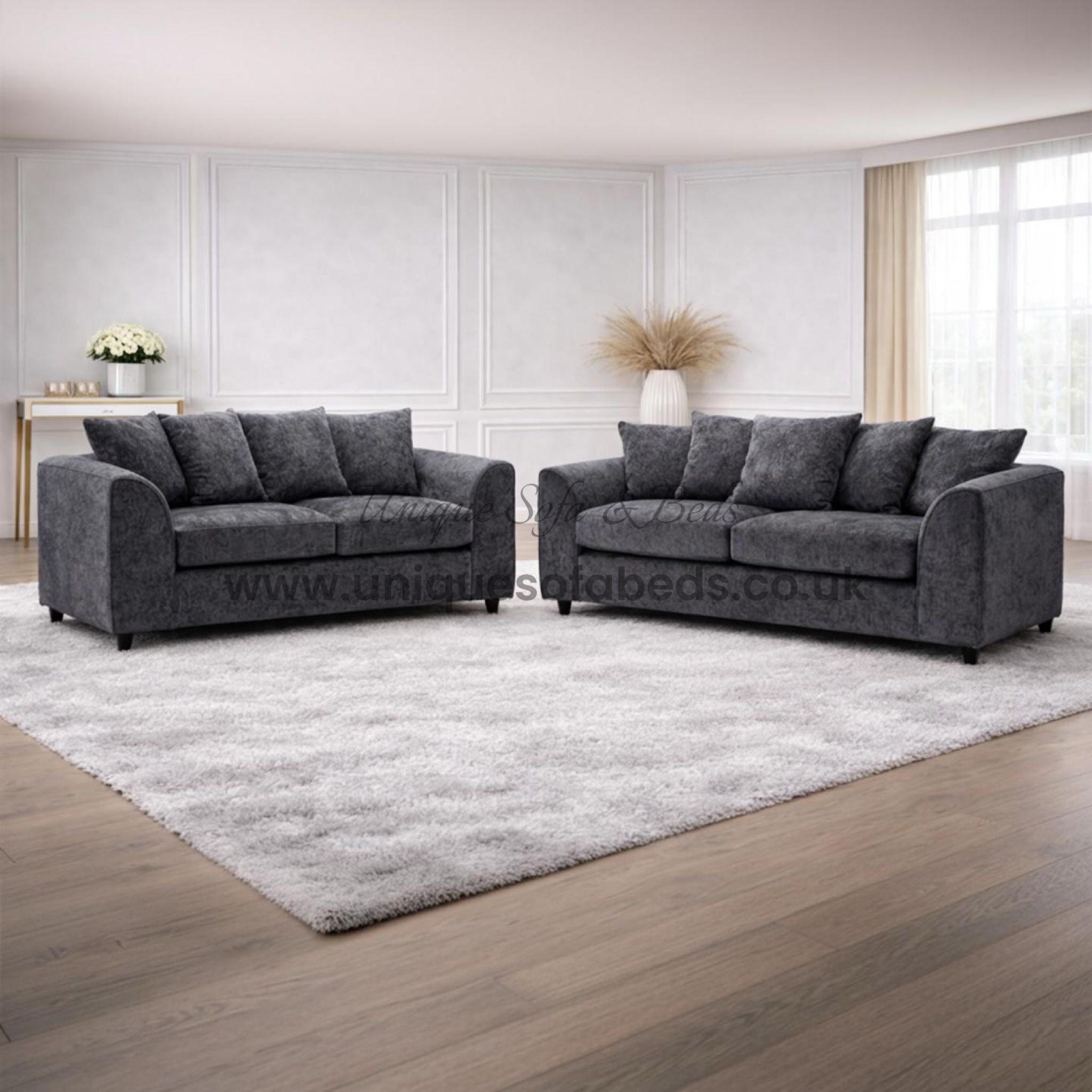 Dylan Modern Fabric 3+2+1 Sofa Set – Deep Cushion Living Room Suite