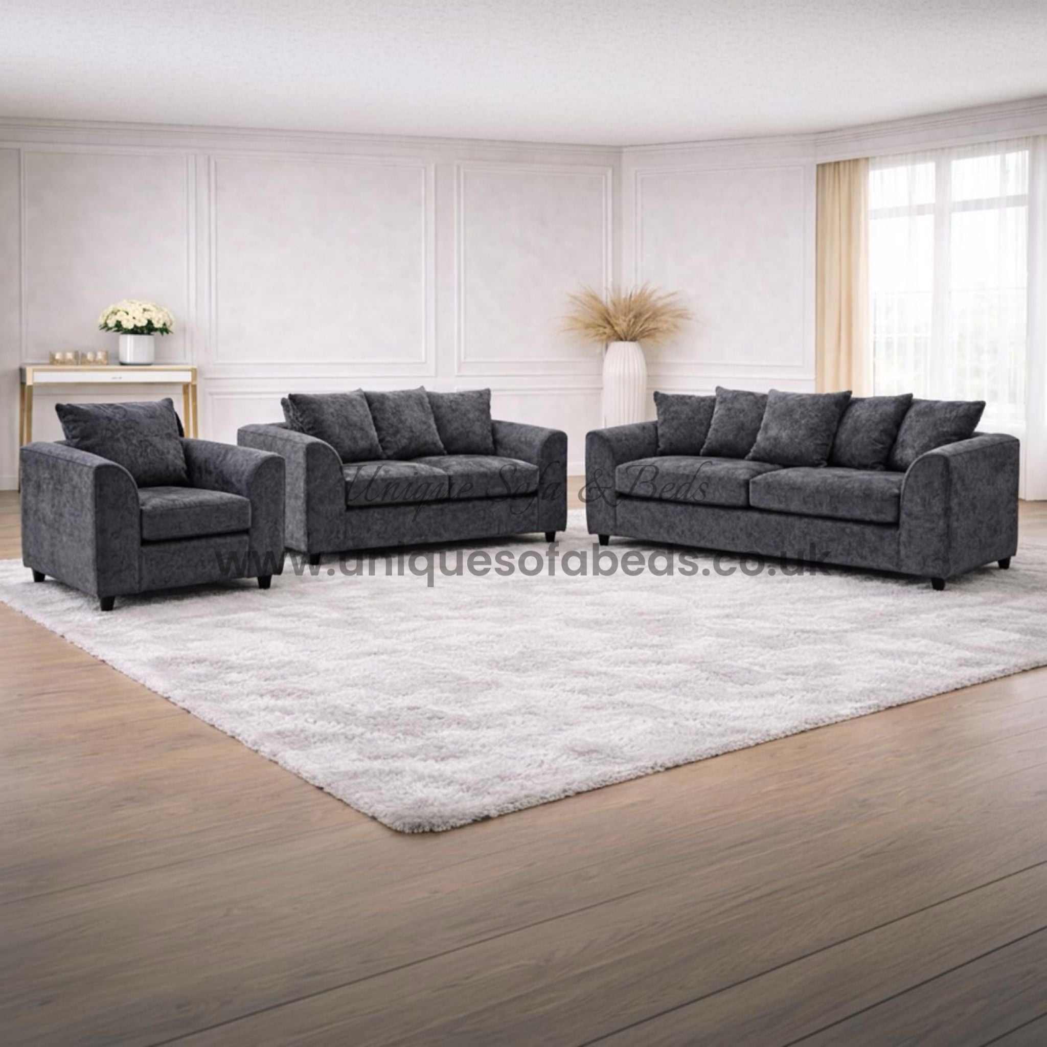 Dylan Modern Fabric 3+2+1 Sofa Set – Deep Cushion Living Room Suite