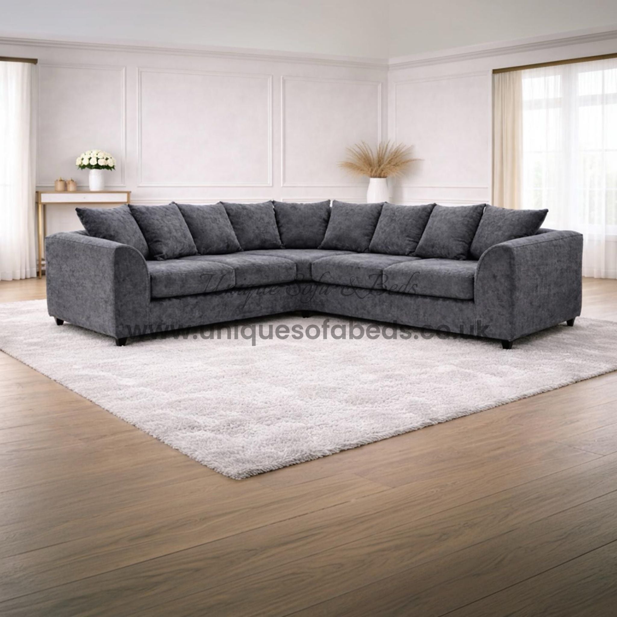 Dylan Modern Fabric Corner Sofa – Deep Cushion Corner Sofa