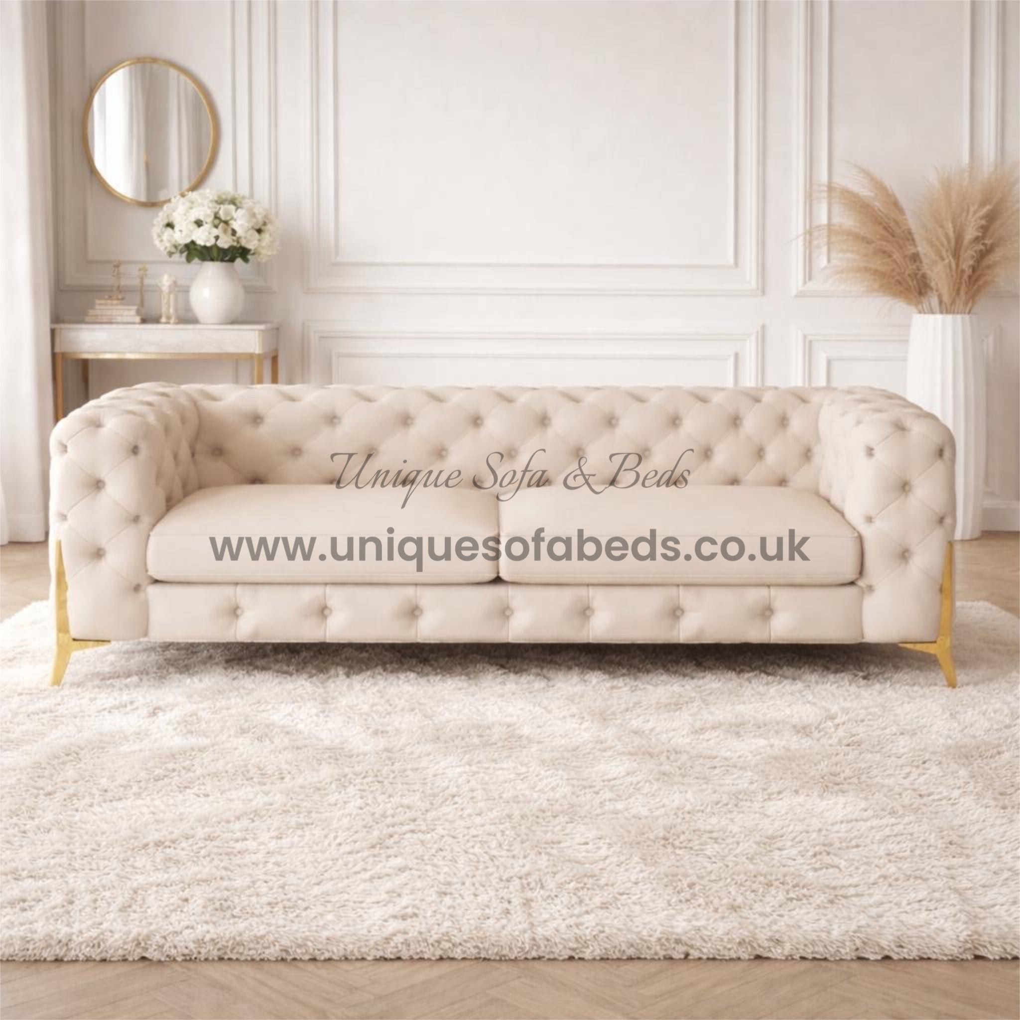 Jaguar Luxurious Chesterfield 2 Seater Sofa – Luxury Buttoned Velvet Sofa