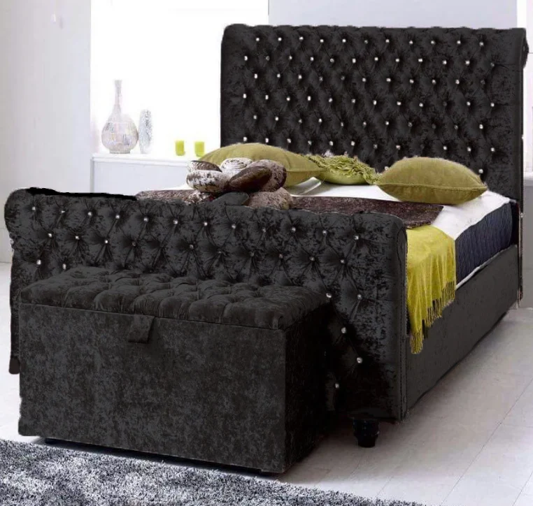 Amlafi Luxury Chesterfield Bed Frame with Storage option available