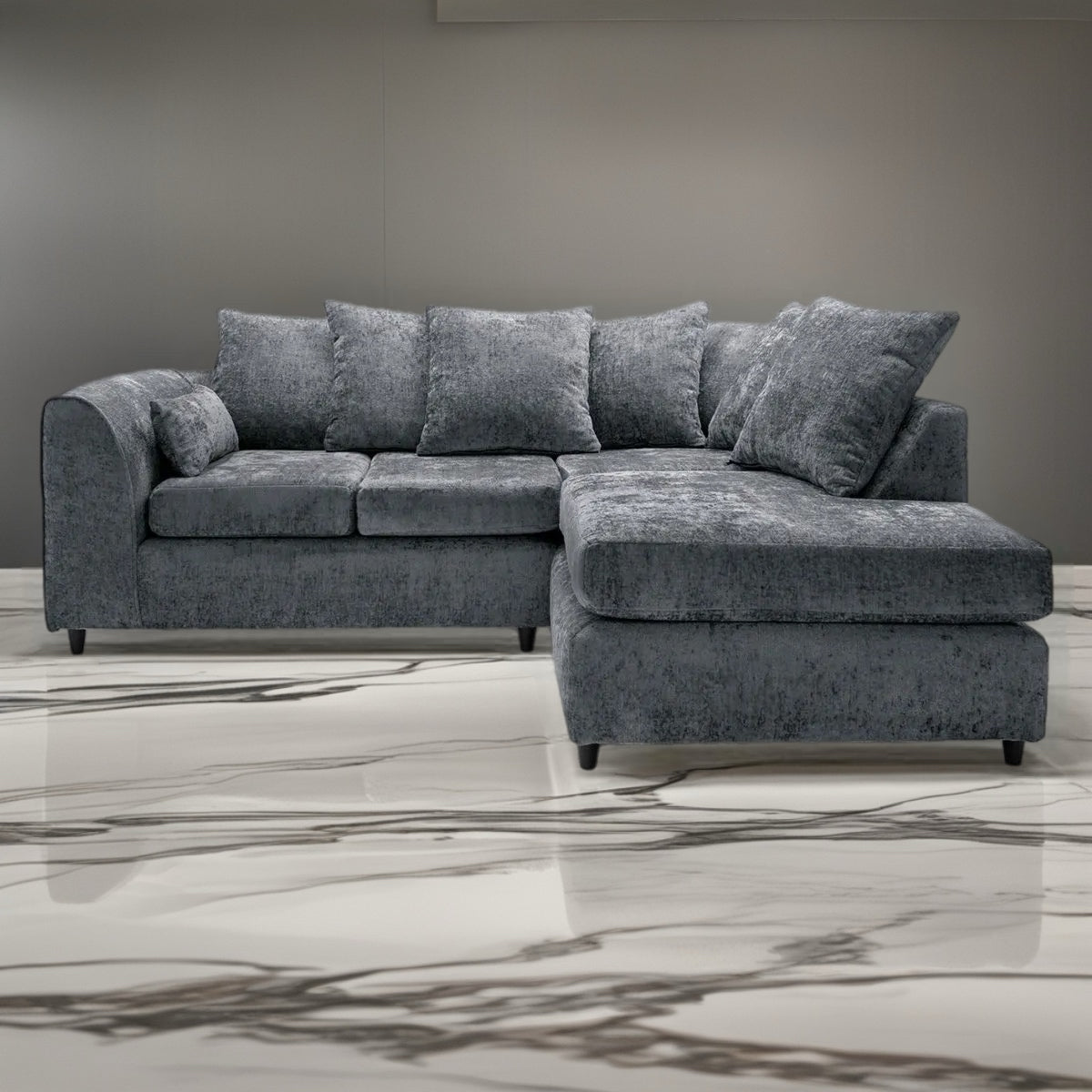 Dylan Luxe Velvet Right side Corner L Shape Sofa