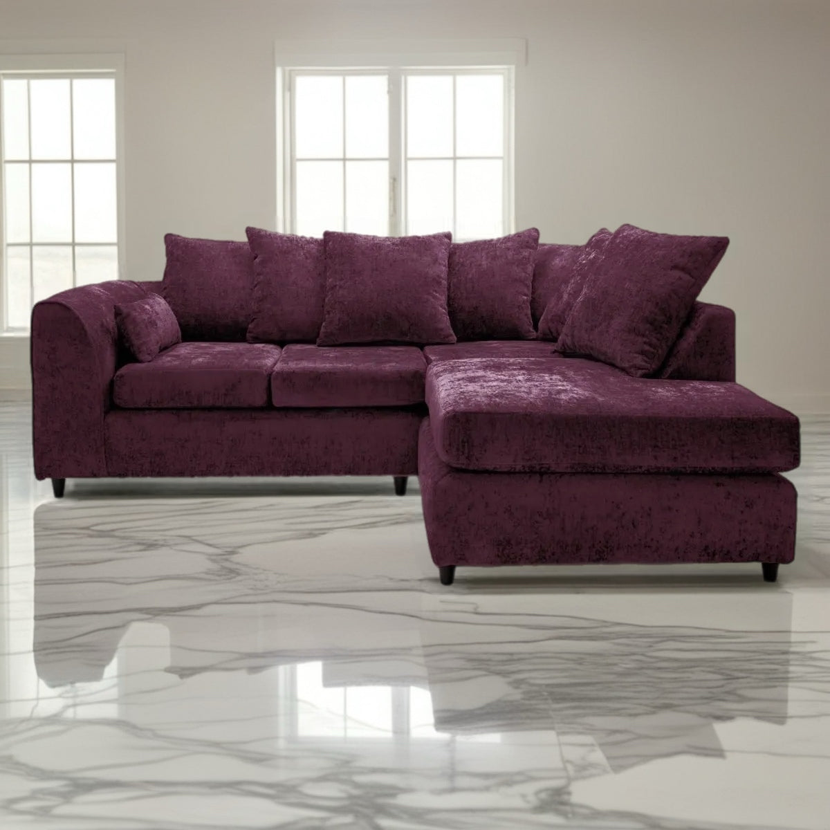Dylan Luxe Velvet Right side Corner L Shape Sofa