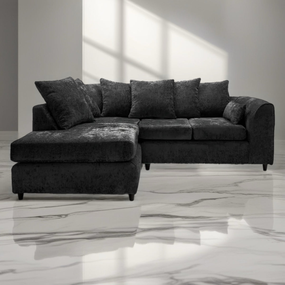 Dylan Luxe Velvet Left side Corner L Shape Sofa