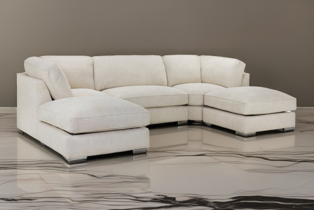 Belgravia Luxe Velvet Modular Sofa with 2 Sectional Footstools