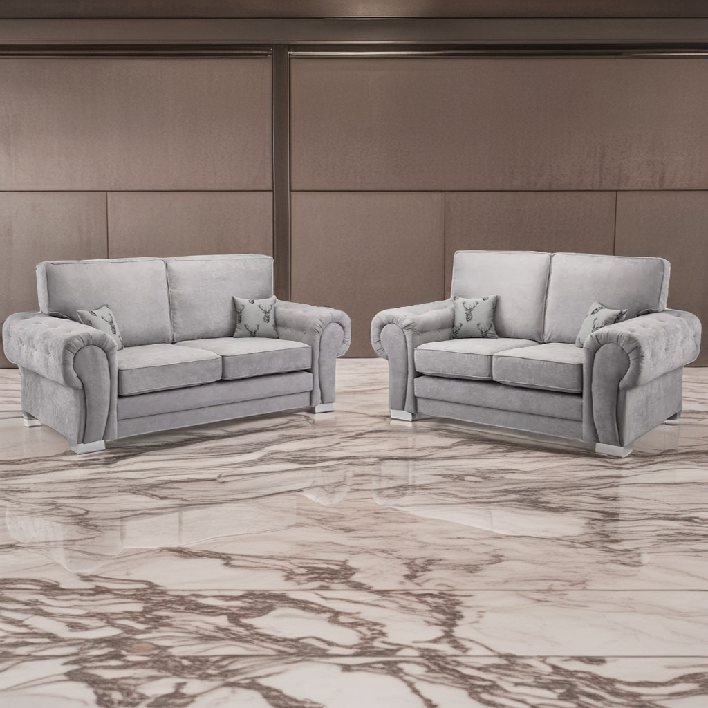 Verona Luxe Velvet 3 & 2 Seater Sofa Set