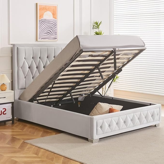 Chelsea Luxe Velvet Bed Frame with Storage option available