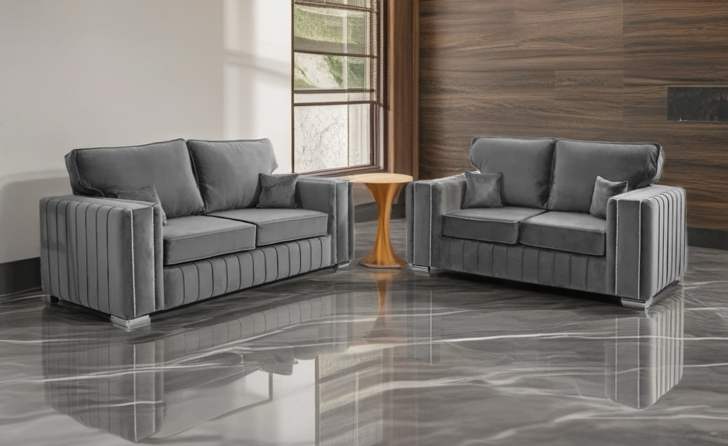 Layla Luxe Velvet 3 & 2 Seater Sofa Set
