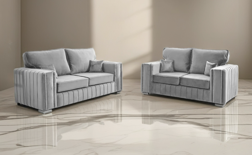 Layla Luxe Velvet 3 & 2 Seater Sofa Set