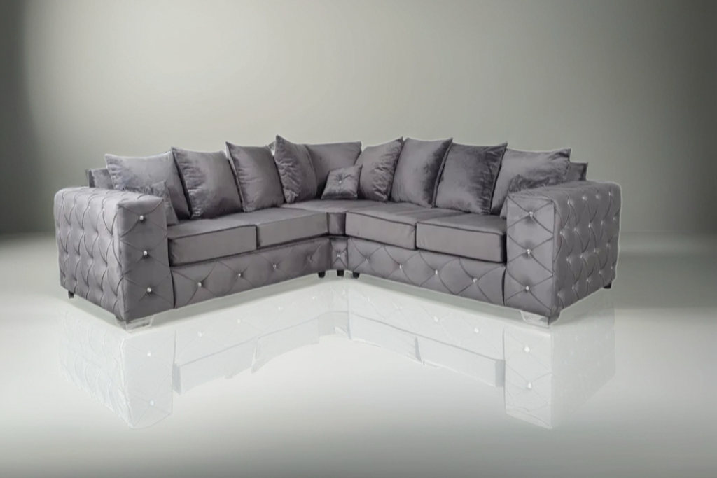 Milton Corner scatterback Luxe Velvet Sofa