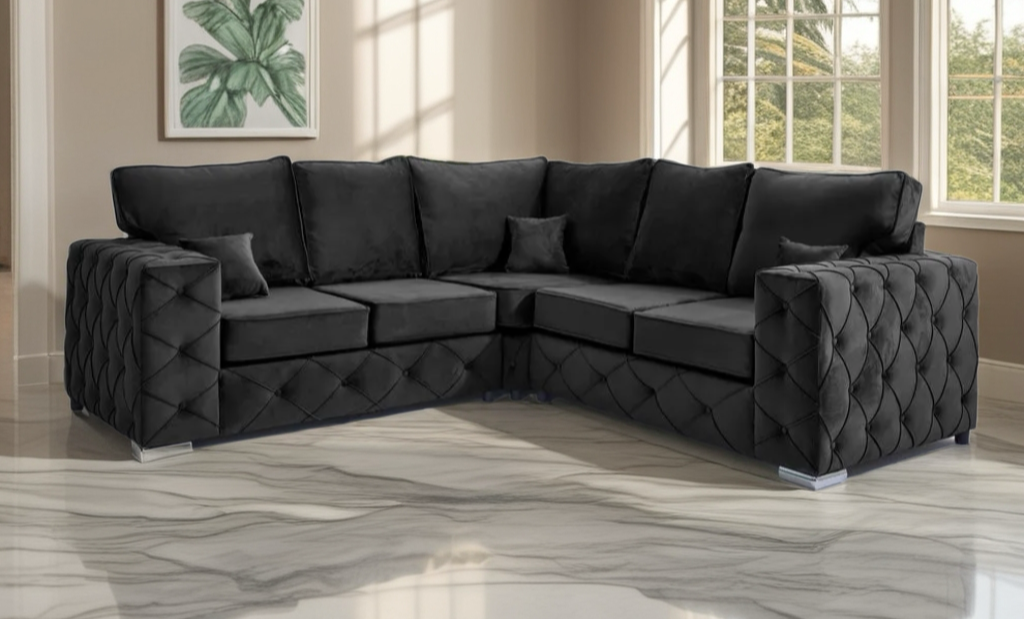 Milton Corner Fullback Luxe Velvet Sofa