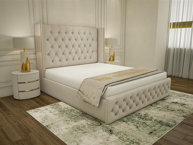 Premium Chesterfield Wingback Bed Frame with Storage option available