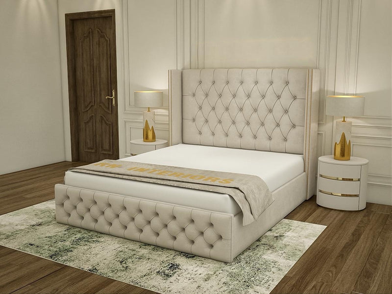Premium Chesterfield Wingback Bed Frame with Storage option available