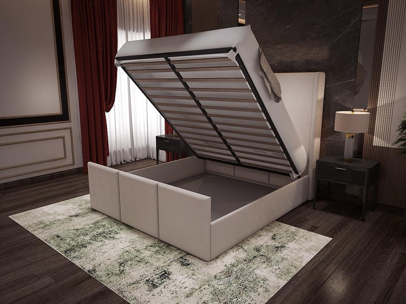 Liner Wingback Bed Frame with Storage option available